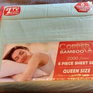 Sheet Set  Queen 6 Piece Copper X Infused Bamboo with Deep Pockets New
